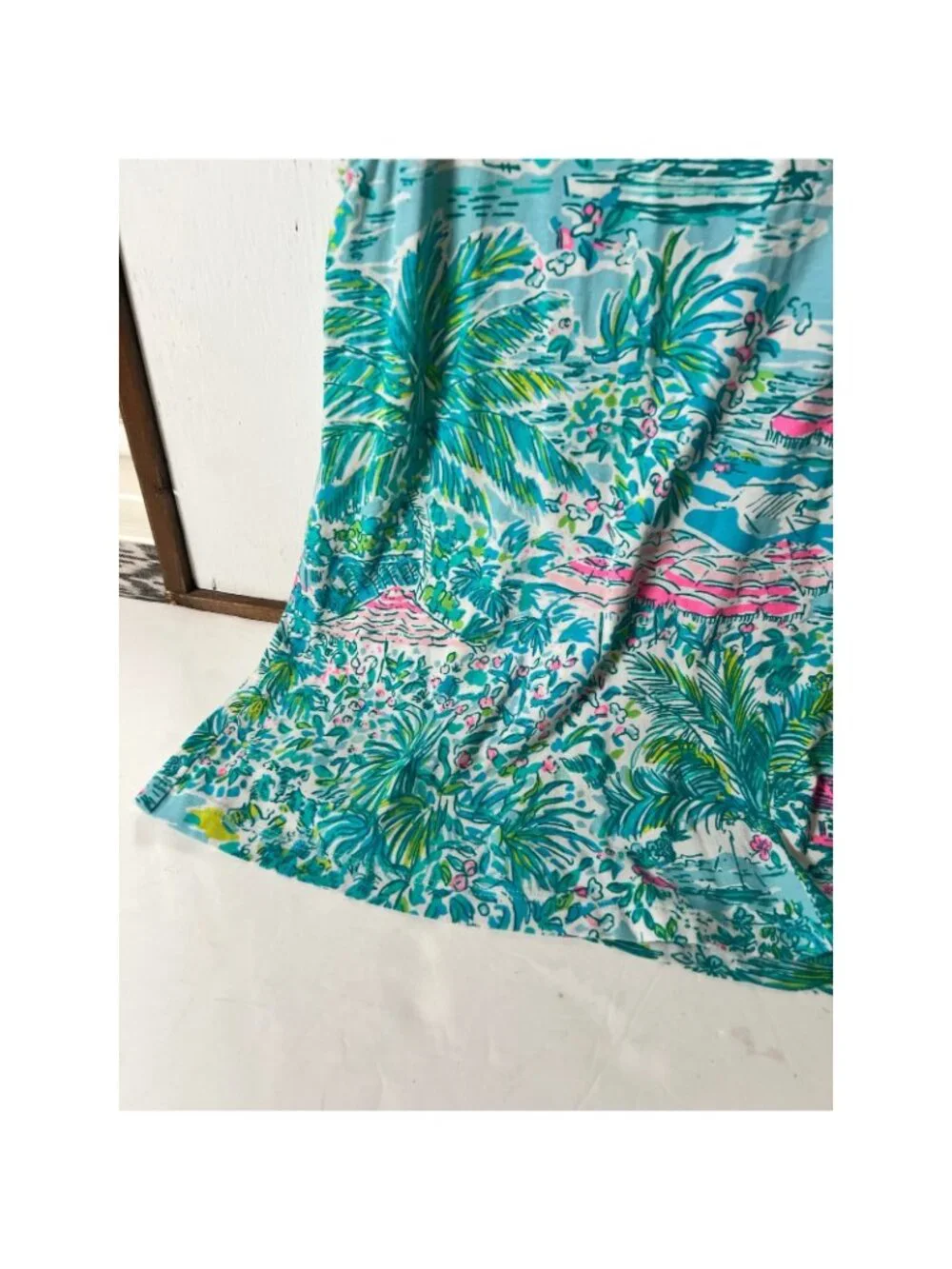 Lilly Pulitzer Tank Top XS Tropical Flamingo Palm Trees Vacation Resort Beach mm - Picture 3 of 5